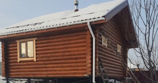 Баня из оцилиндрованного бревна под ключ в Камышине - от 135174 рублей